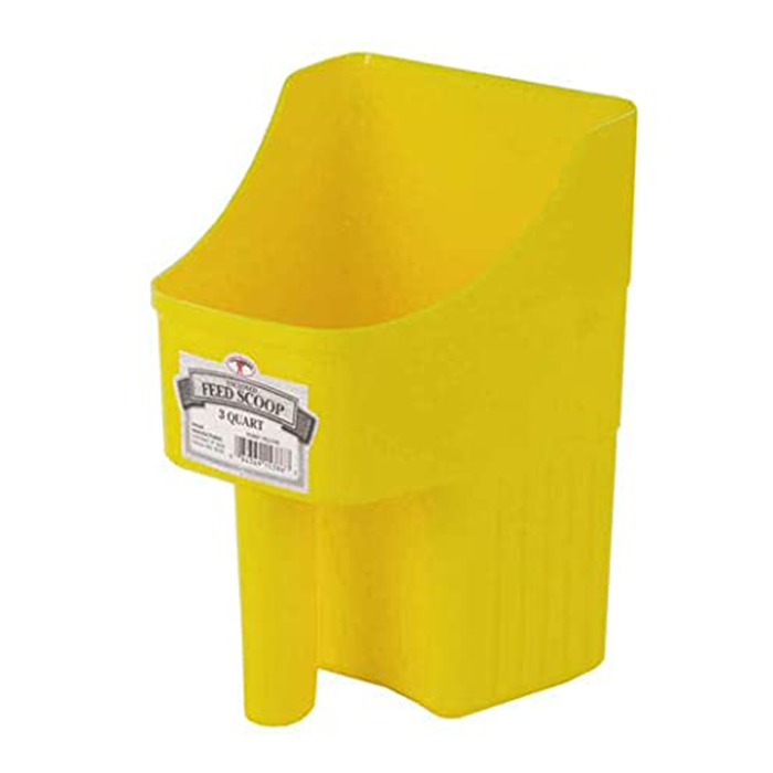 Plastic Enclosed Feed Scoop Yellow 3qt