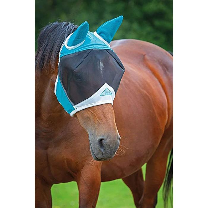 Shires Fly Mask w/Ears Teal Small Pony