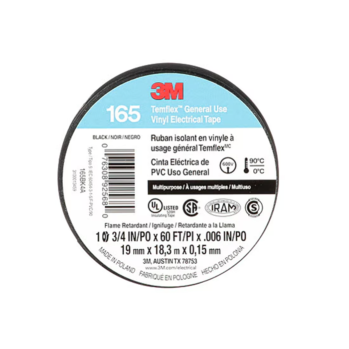 3M Temflex Electrical Tape Black