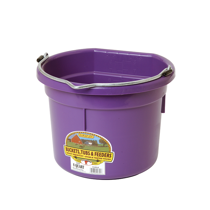 8qt Flat Back Plastic Bucket Purple 8qt