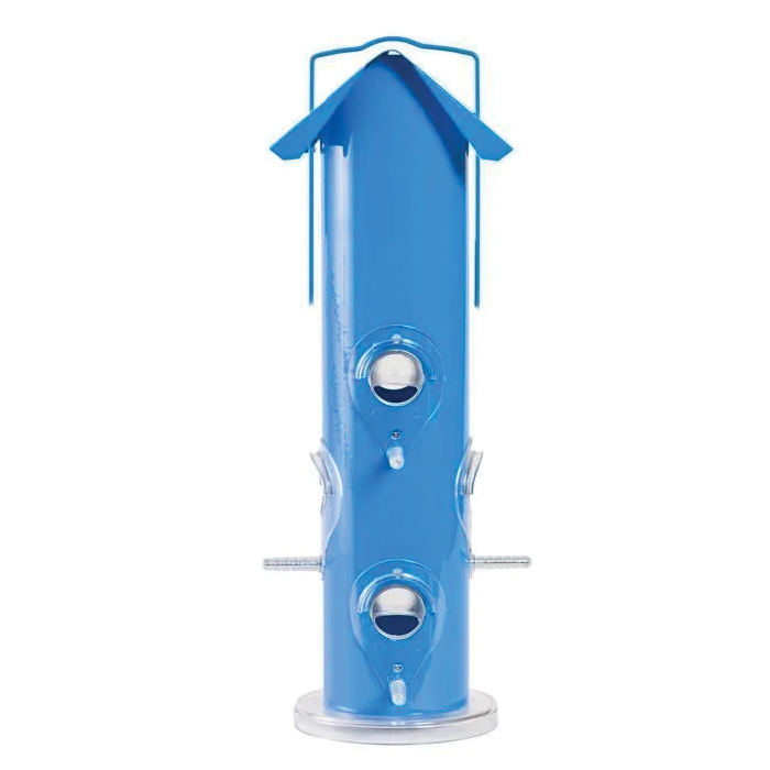 Perky Pet Blue Metal Tube Bird Feeder | Feeders | Sharpe Farm Supplies Ltd.